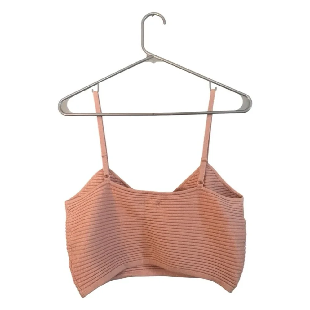 aerie Ribbed Cropped Tank Dusty Rose NWT